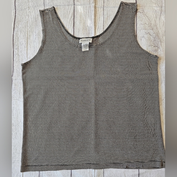 Chico's Travelers Size 3 (Large) Striped Tank Layering Piece Vintage Made In USA - Picture 1 of 5